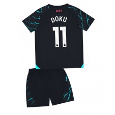 Manchester City Jeremy Doku #11 Tredjeställ Barn 2023-24 Korta ärmar (+ Korta byxor)